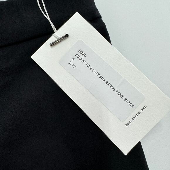 Becken Pants Womens 4 Black Equestrian Stirrup Riding Cotton Blend - Picture 4 of 8